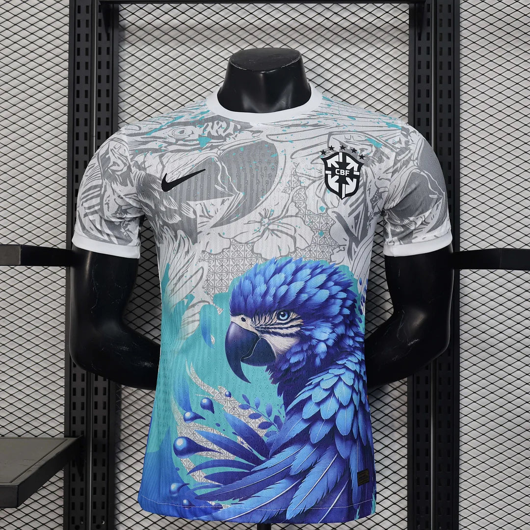 2025 Brazil Special Edition White and Blue Football Shirt