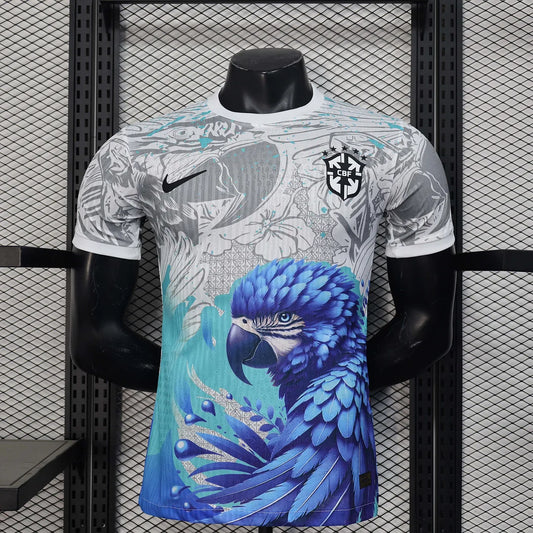 2025 Brazil Special Edition White and Blue Football Shirt