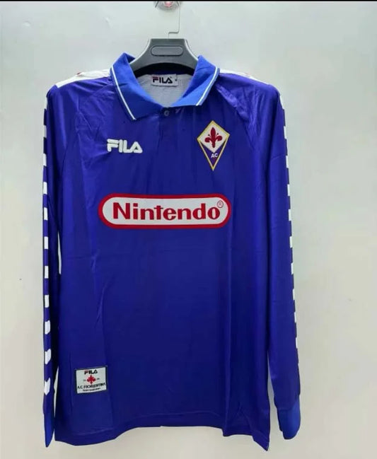 1998/1999 Retro Long Sleeve Fiorentina Home Football Jersey