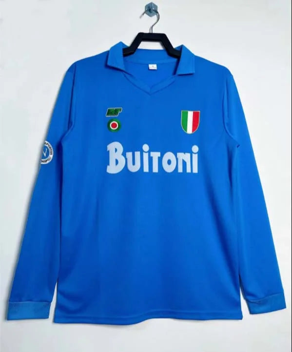 1987/1988 Retro Long Sleeve Napoli Home Football Jersey